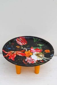 How To Make Still Life Flowers Decoupage Tray Table - Picture Box Blue