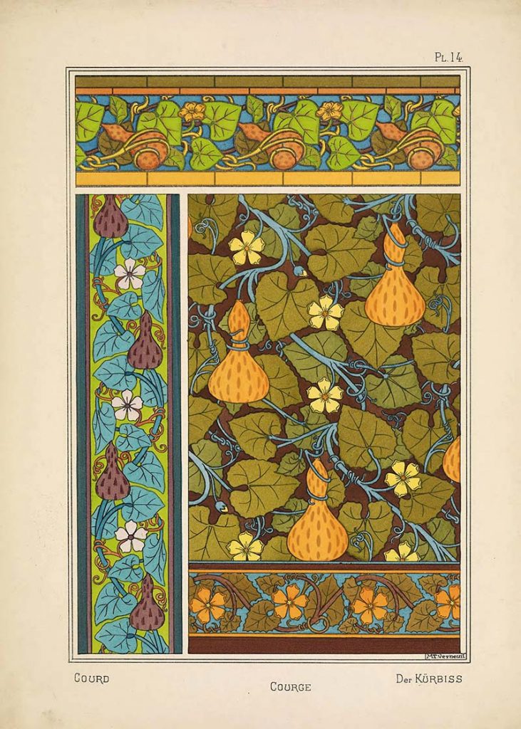 art nouveau design flowers
