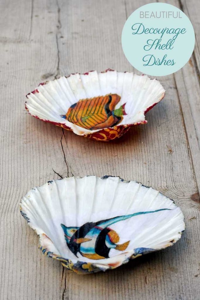 Lovely Decoupage Seashells using Paper Napkins – Sustain My Craft