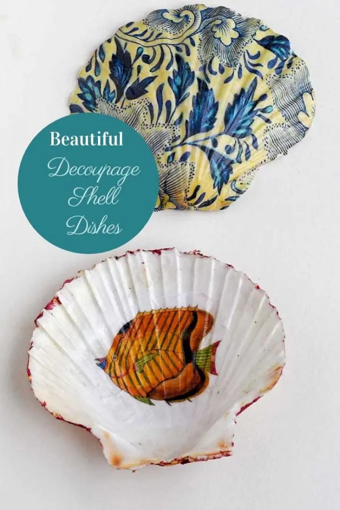 How To Make A Beautiful Decoupage Shell Dish - Picture Box Blue