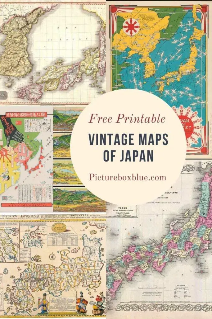 Old Maps of Japan in the Public Domain - Picture Box Blue
