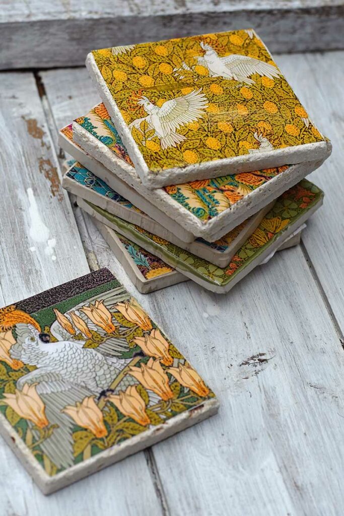 How to Make Super Easy and Elegant Upcycled Tile Coasters