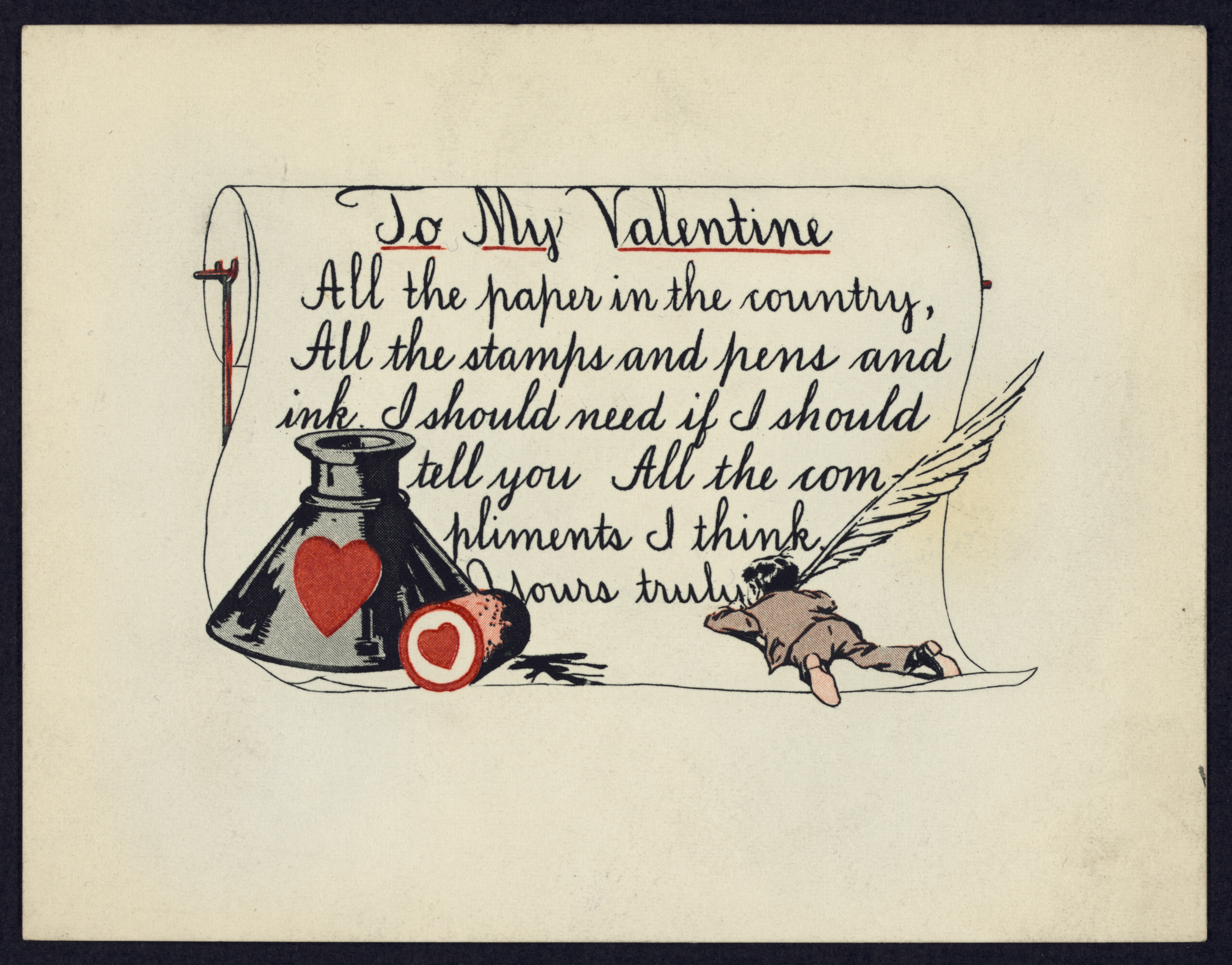 Vintage Valentine Card – And Here We Are