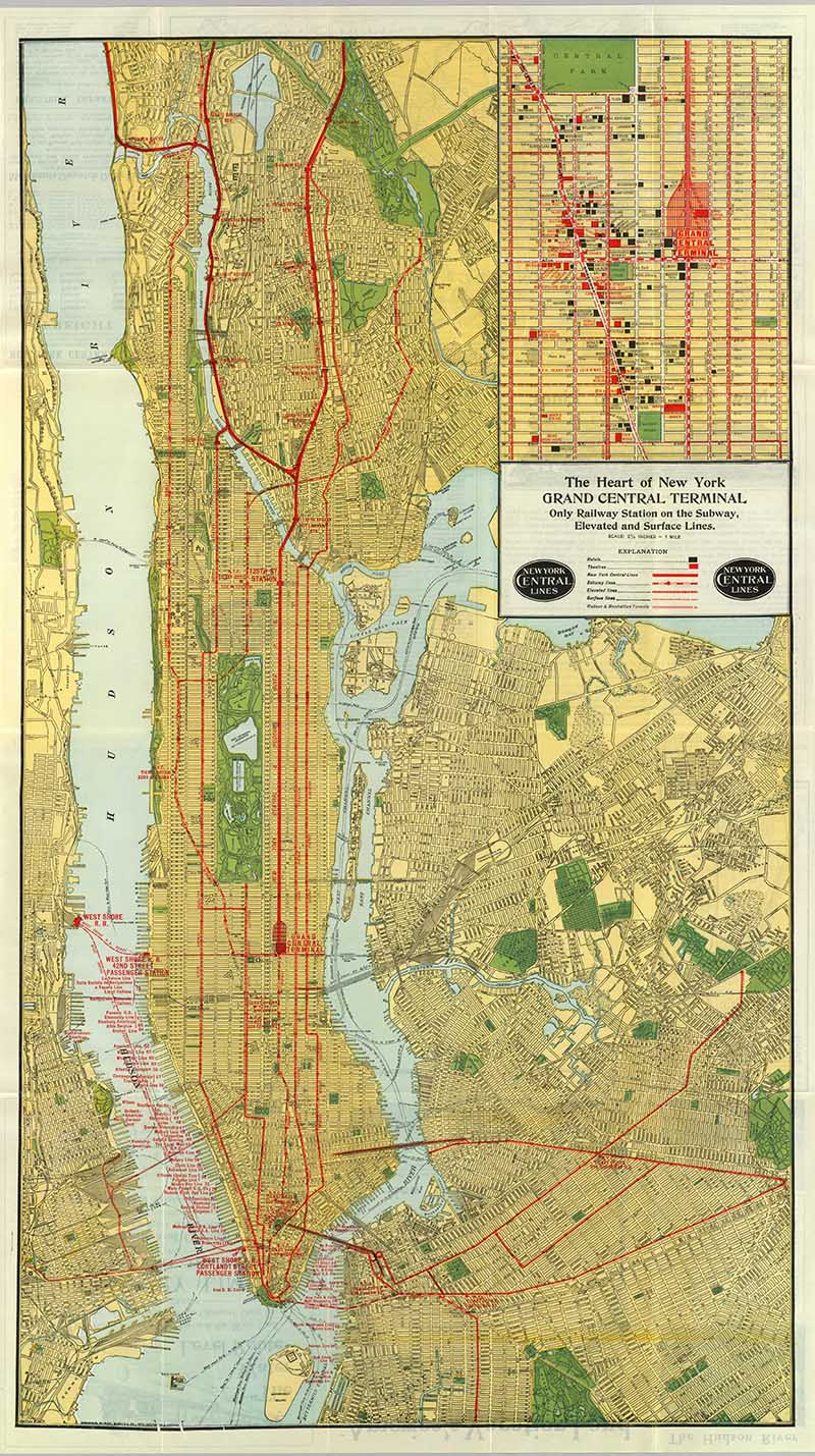 1918 map of New York City free to print