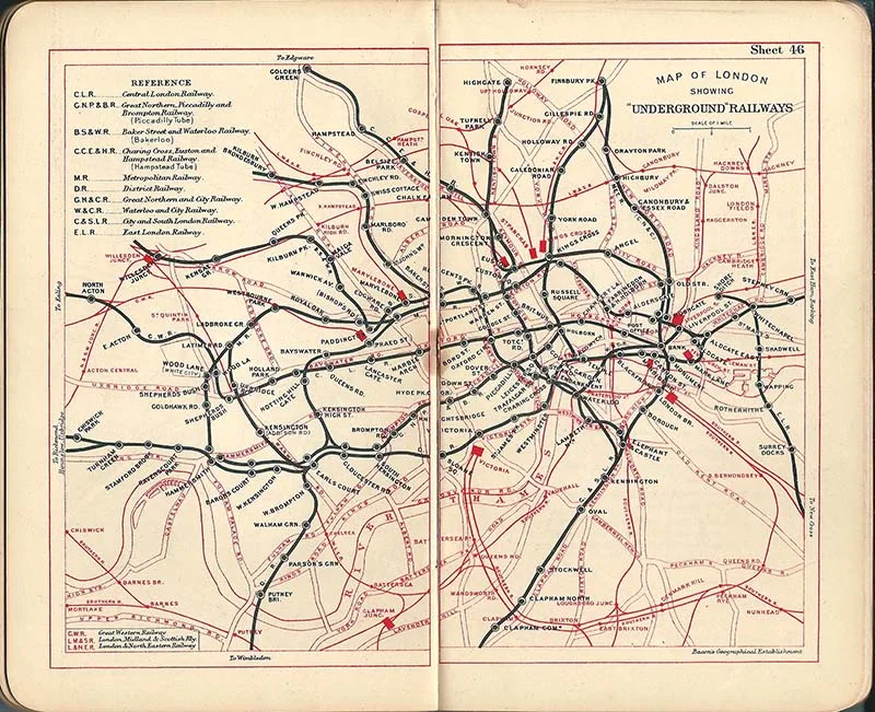 1920 map of london suburbs and underground