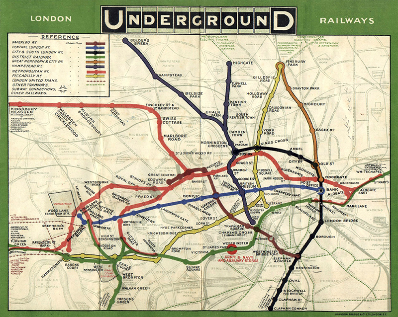 1908 London Tube Map