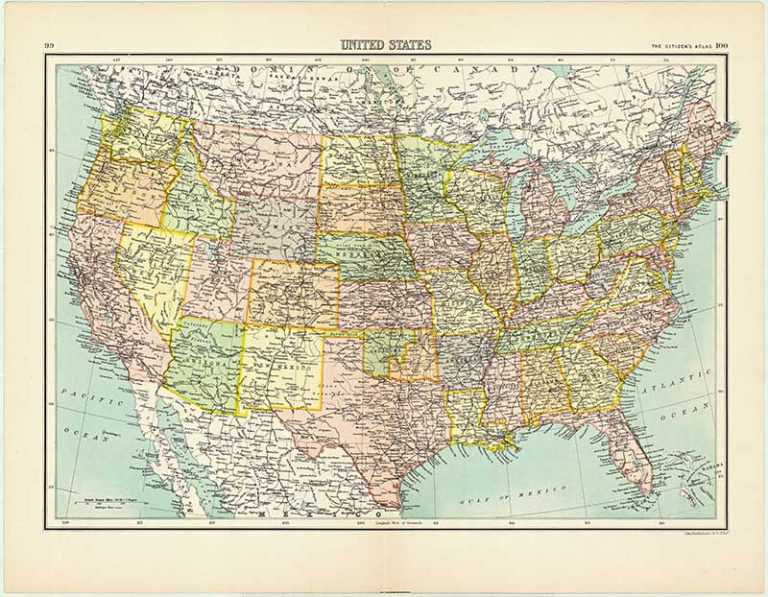 Wonderful Vintage Maps Of The United States Copyright Free - Picture ...