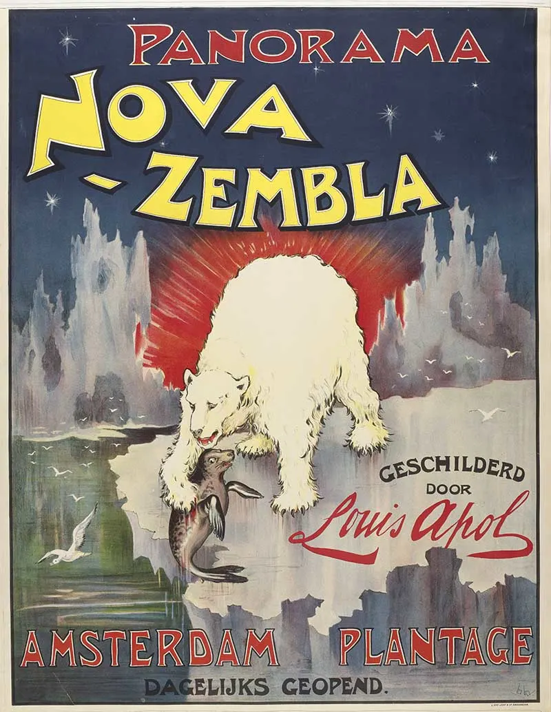 Polar bear hunting seal poster