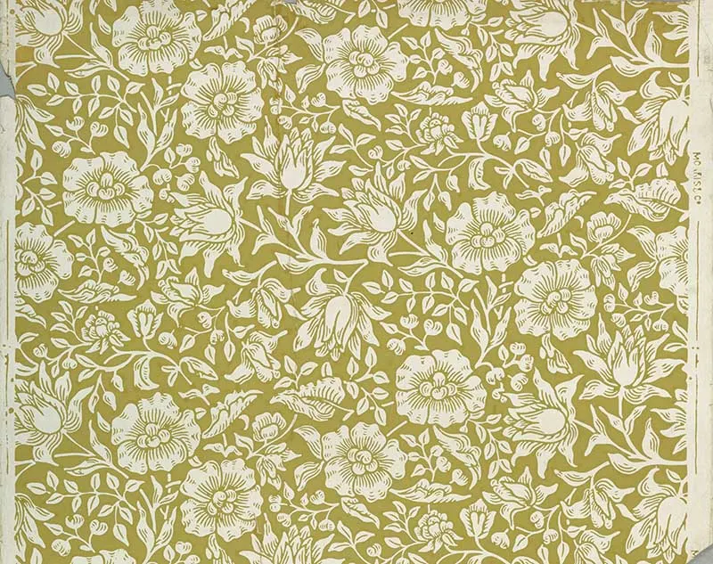 Mallow wallpaper William Morris Green colourway