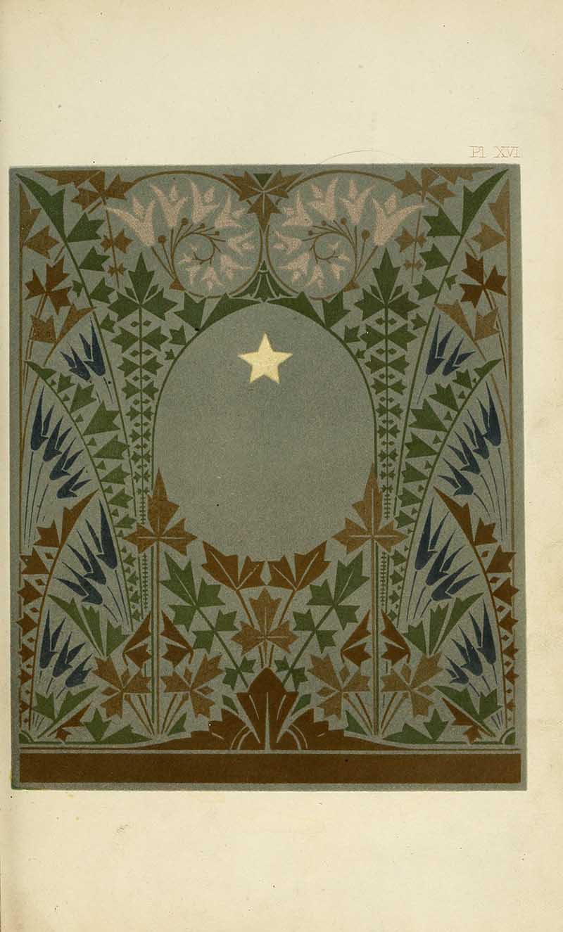 Evening star with leaves pattern Christopher Dresser