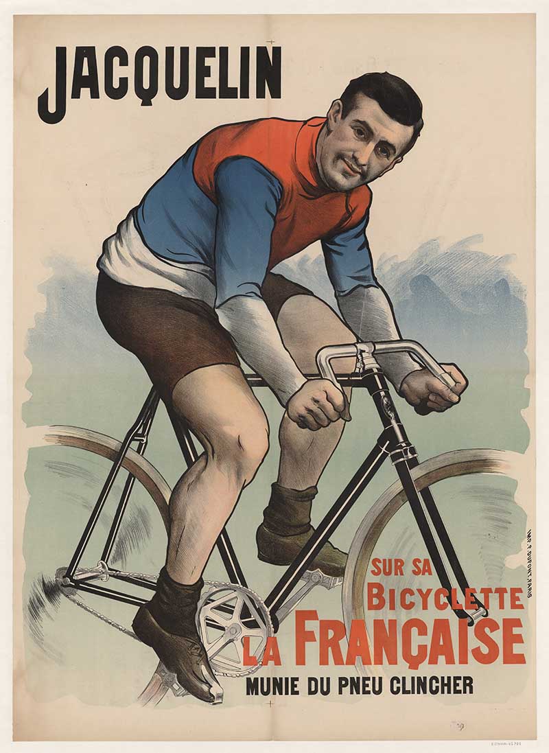 Edmond Jacquelin on his bike Art Nouveau poster