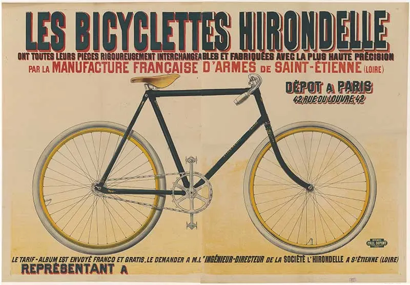 vintage bike advert showing a bicyclette Hirondelle