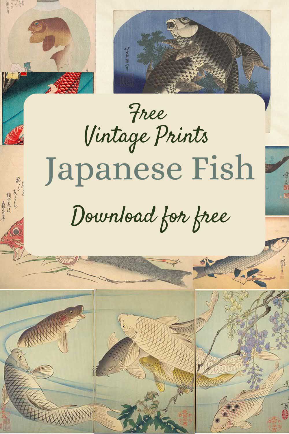 collage of vintage Japanese woodblock prints with text pin