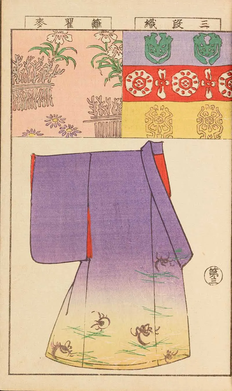 Purple Kimono vintage pattern design