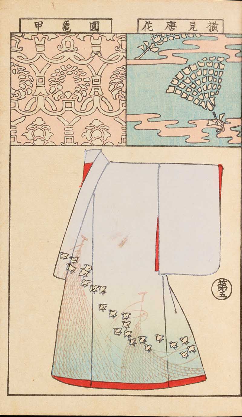 vintage white kimono drawing