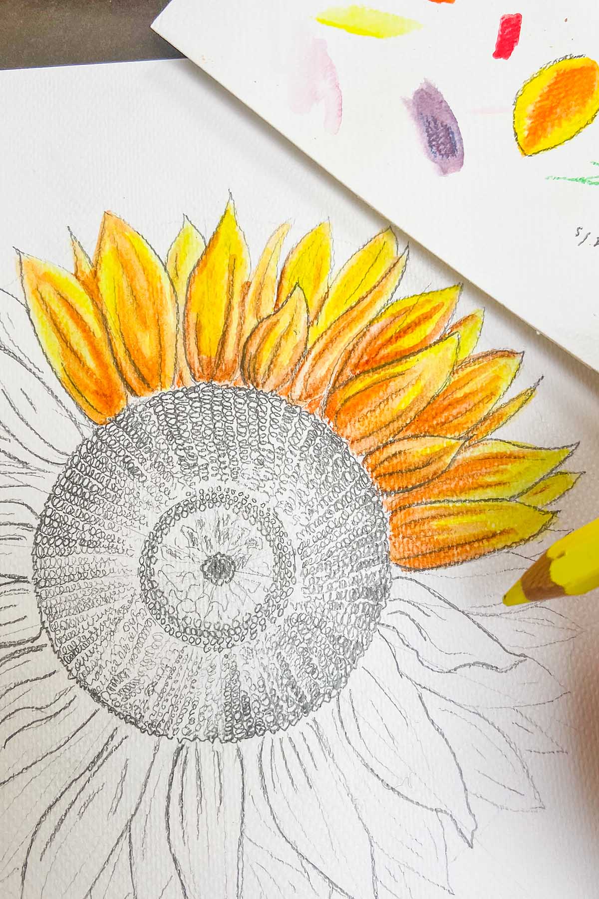 How to draw sunflowers pin