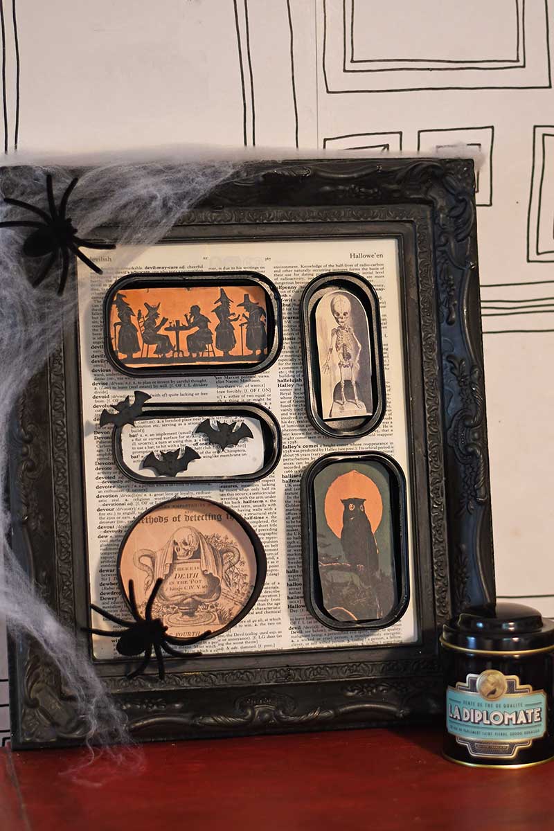 upcycled halloween tin can diorama