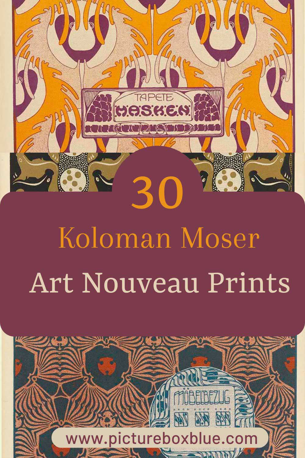 collage of art nouveau prints with text overlay