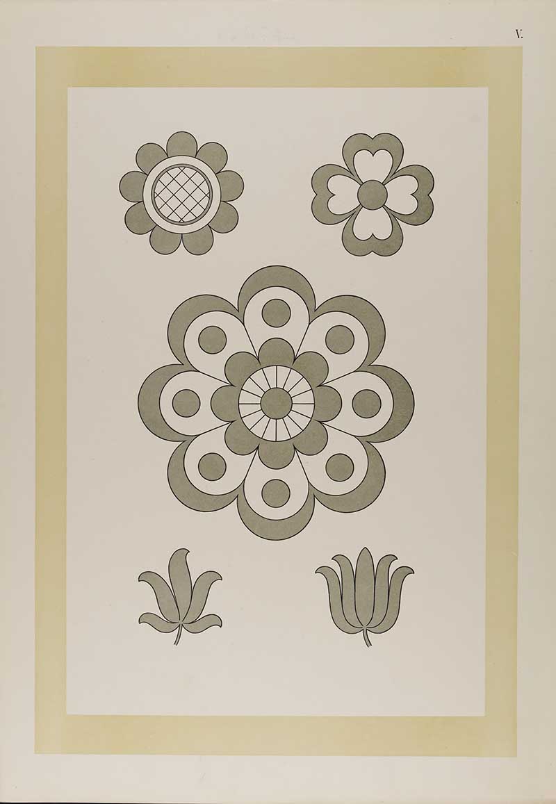 simple flower folk embroidery motifs