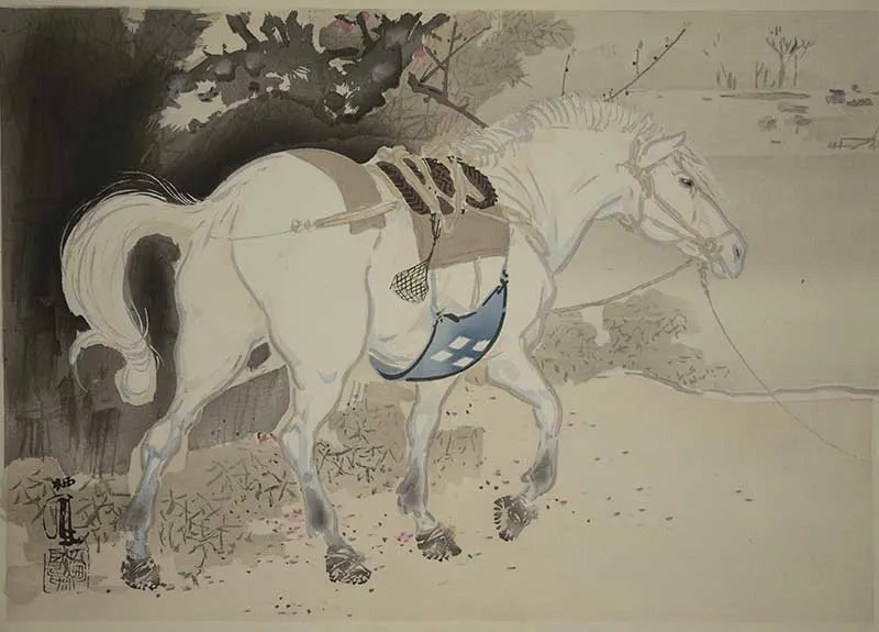 Horse painting Japanese Zodiac animal paintings by Takeuchi Seihō