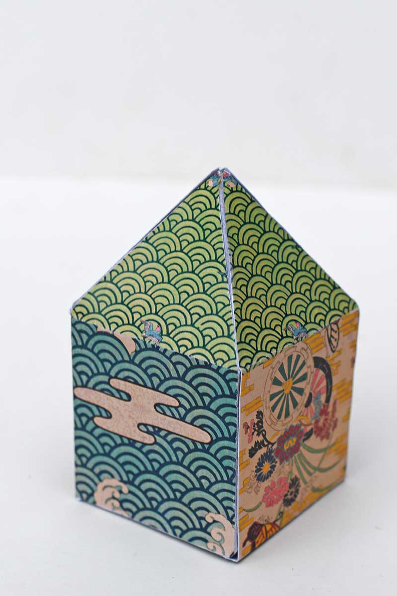 finished Japanese house shape ornament