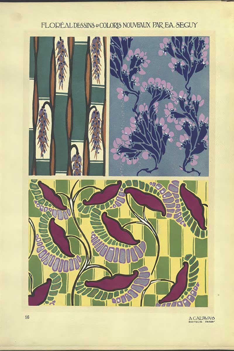 Plate 16 of Floreal Dessins by EA Séguy abstract flower patterns art Nouveau style