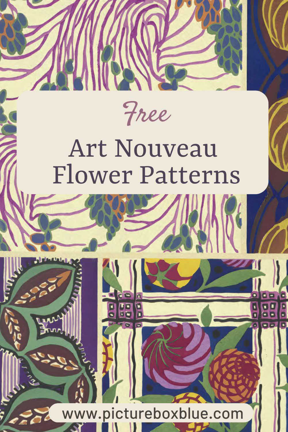 art nouveau abstract of colourful flowers by Seaguy